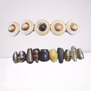 Set of two beaded hair clips (Handmade-New & one-of-a-kind)